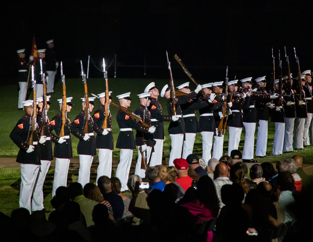 Marine Barracks Washington performs another incredible evening parade.