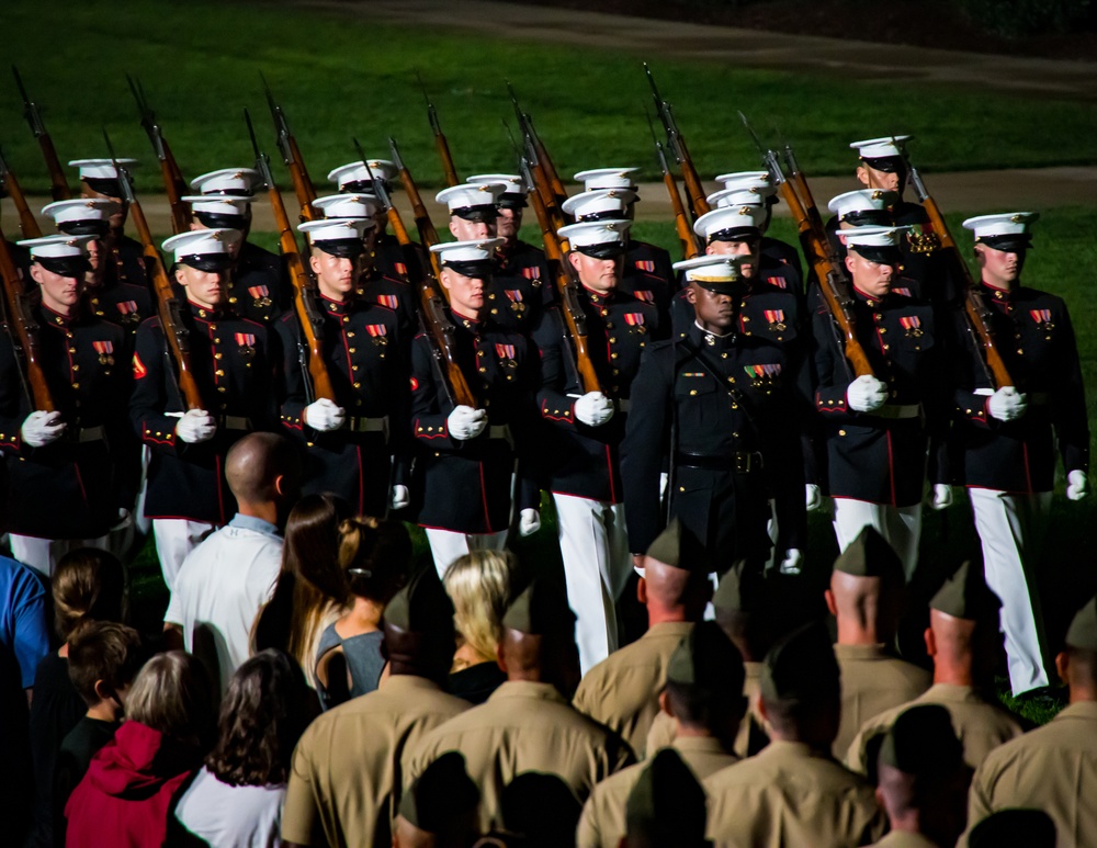 Marine Barracks Washington performs another incredible evening parade.