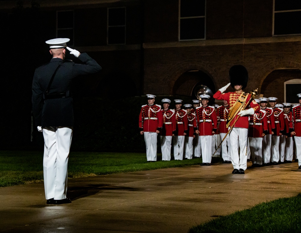 Marine Barracks Washington performs another incredible evening parade.