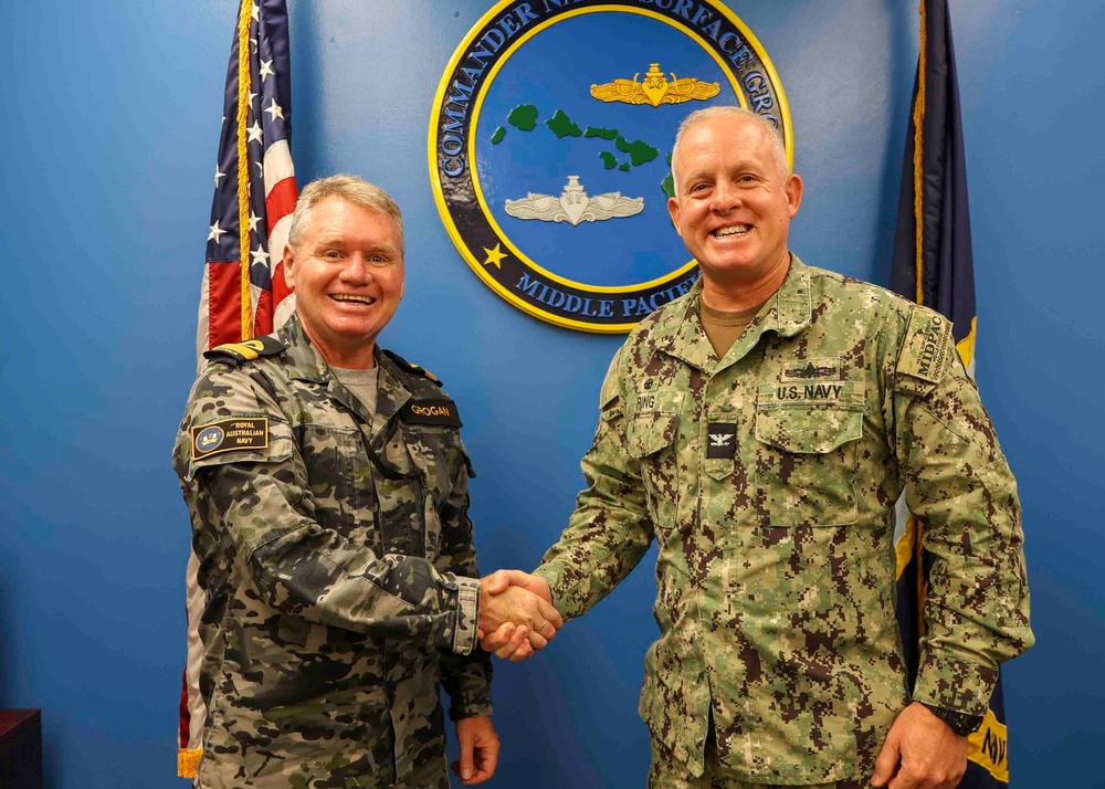 Commodore Grogan Visits Commander, Naval Surface Group Middle Pacific