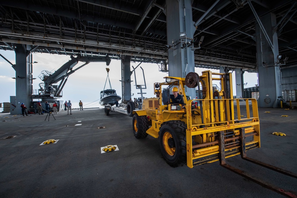 Camp Lemonnier, Port Ops, MSRON-1A and USS Herschel Woody Williams Work Together to Try to Achieve First Time Results