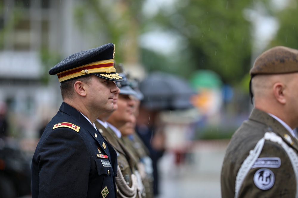 U.S. Soldiers participate in Polish military ceremony