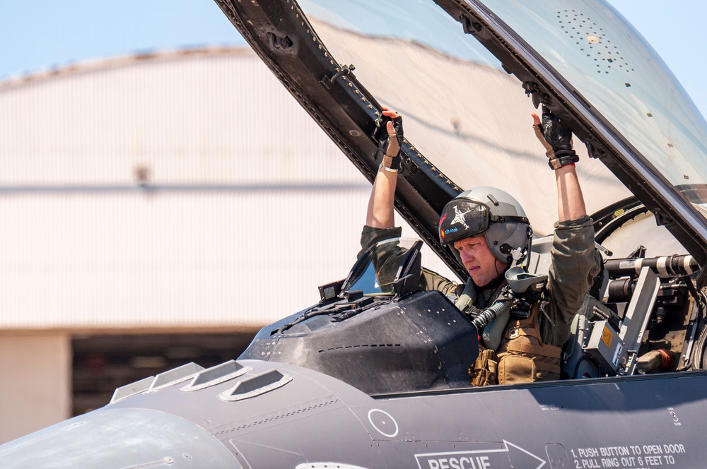 F-16 Fighting Falcons and F-18 Flight Operations