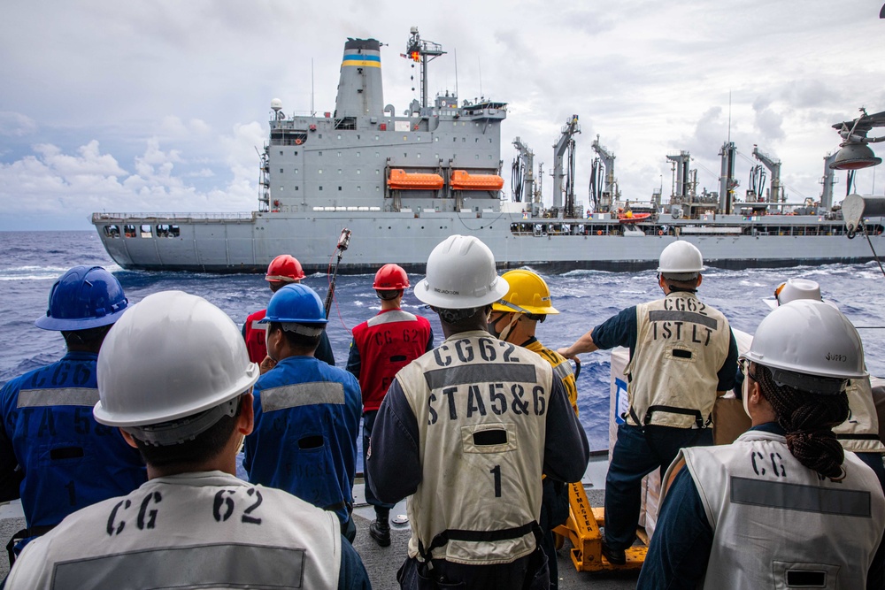 USS Chancellorsville Conducts a Replenishment-at-sea