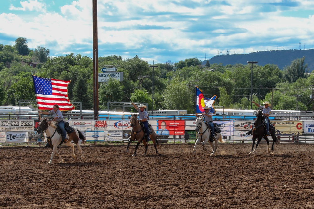 Fort Carson Mounted Color Guard visit the Garfield County Fair 2022