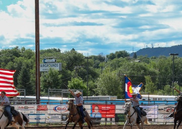 Fort Carson Mounted Color Guard visit the Garfield County Fair 2022