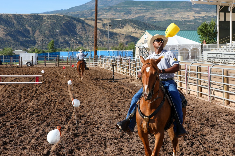 Fort Carson Mounted Color Guard visit the Garfield County Fair 2022