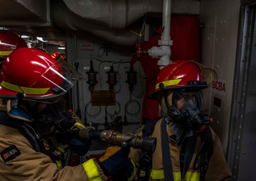 Gridley conducts a general quarters drill