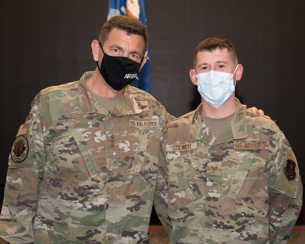 Director of the Air National Gaurd, Lt. Gen. Michael Loh, visits the 116th Air Control Wing