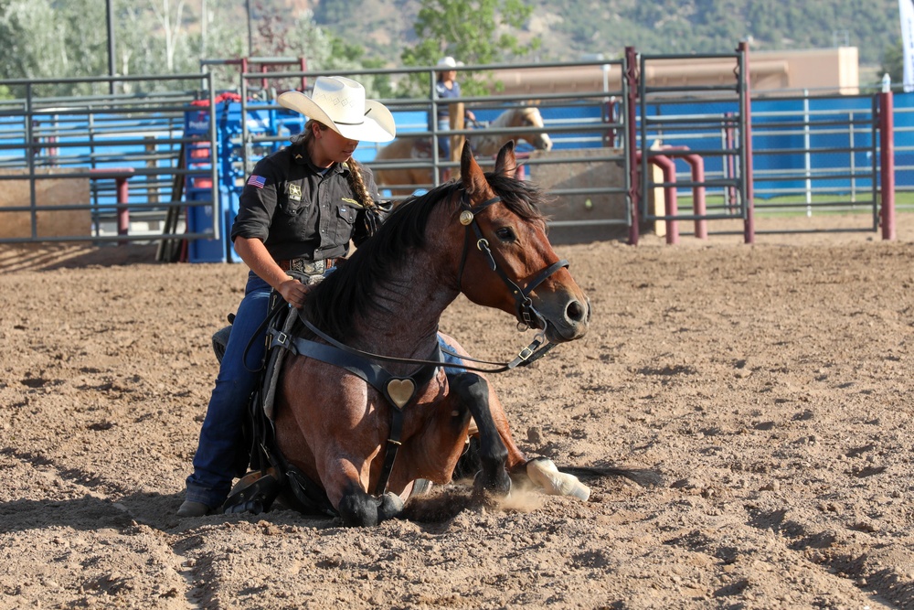 Fort Carson Mounted Color Guard visit the Garfield County Fair 2022