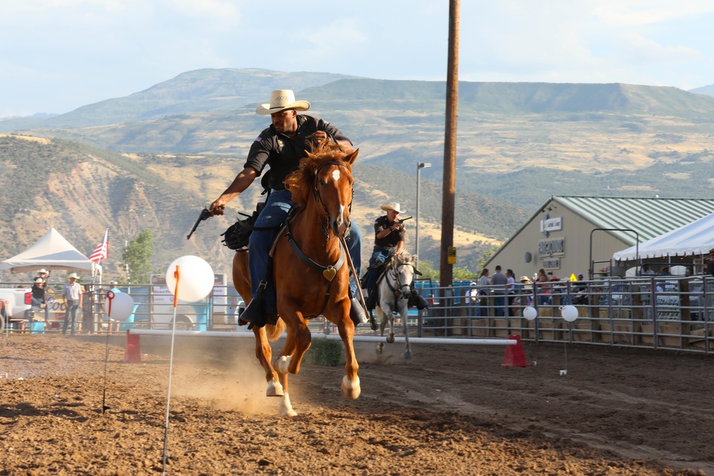 Fort Carson Mounted Color Guard visit the Garfield County Fair 2022