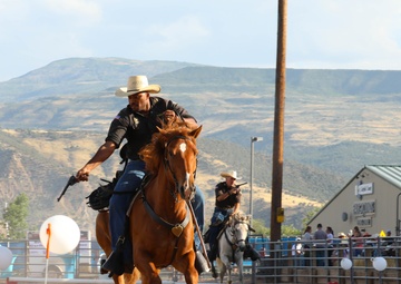 Fort Carson Mounted Color Guard visit the Garfield County Fair 2022