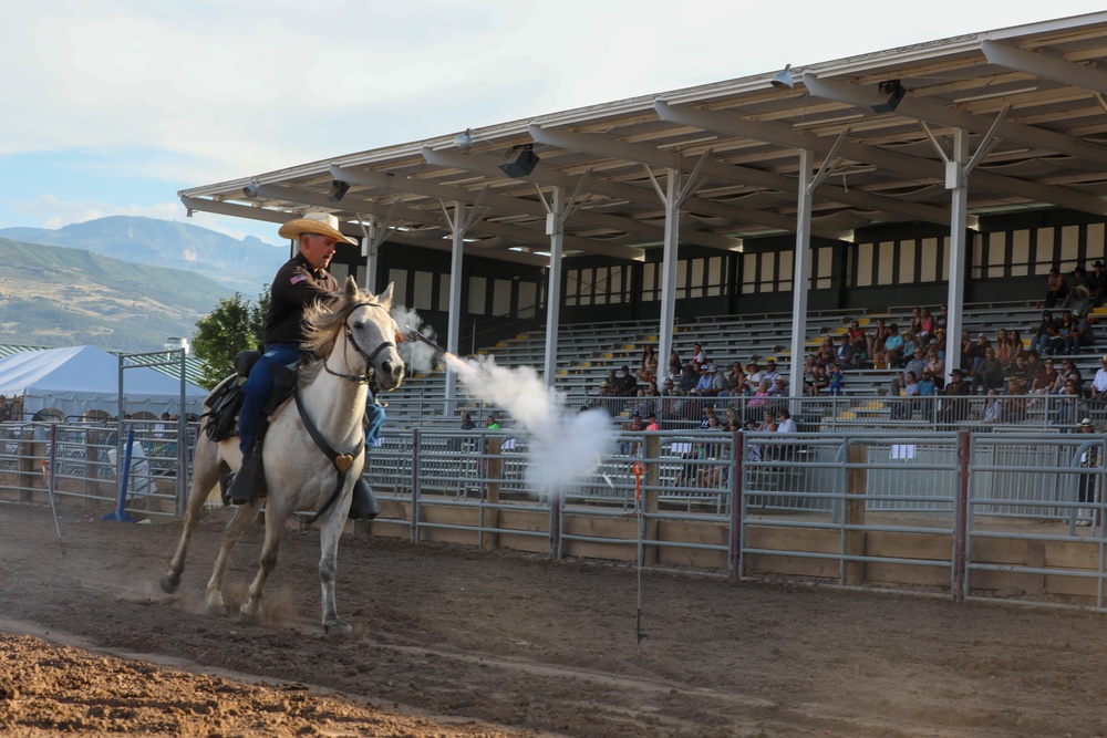 Fort Carson Mounted Color Guard visit the Garfield County Fair 2022