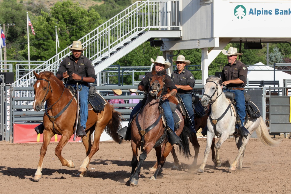 Fort Carson Mounted Color Guard visit the Garfield County Fair 2022