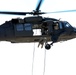 Scouts from the 1/110th Infantry Regiment rappel from a UH-60 Black Hawk during a live fire training exercise.