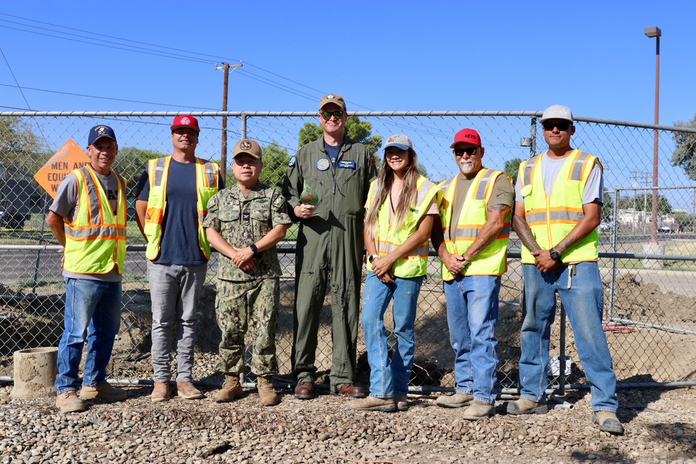 NAS Lemoore leadership presents coins to PWD team