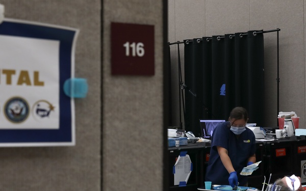 Soldiers from the 807th Medical Command provide mobile medical and dental care for residents of Southern Illinois community
