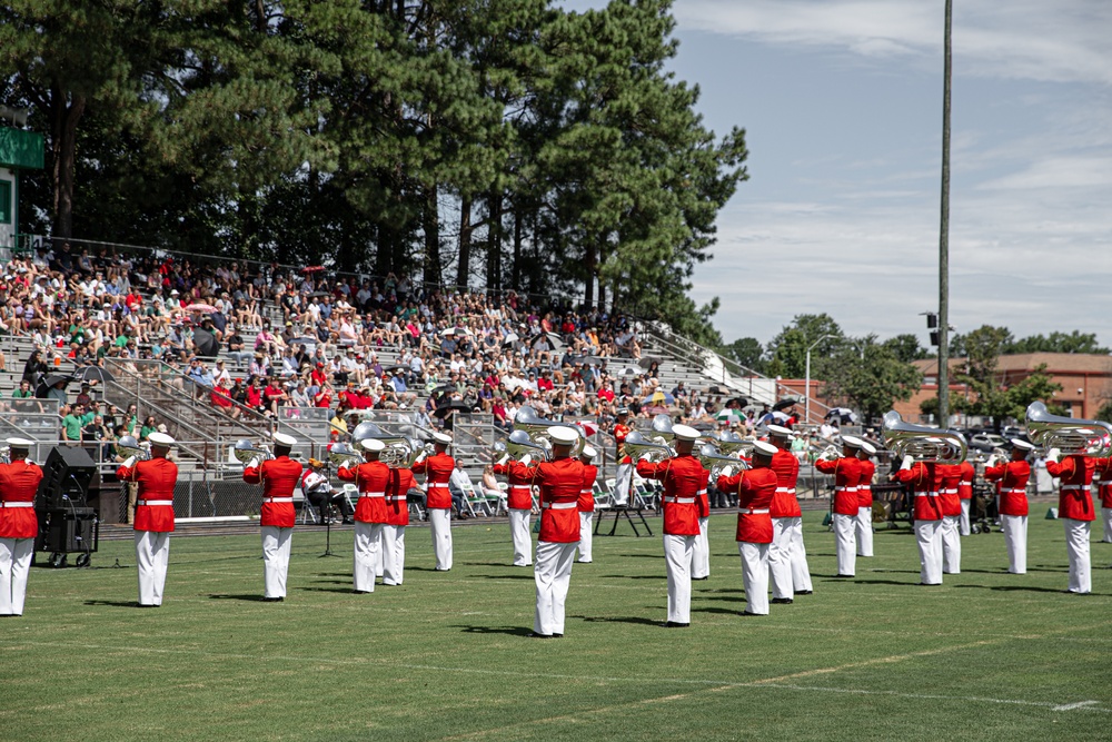 The United States Marine Corps Battle Color Detachment at Cary High School