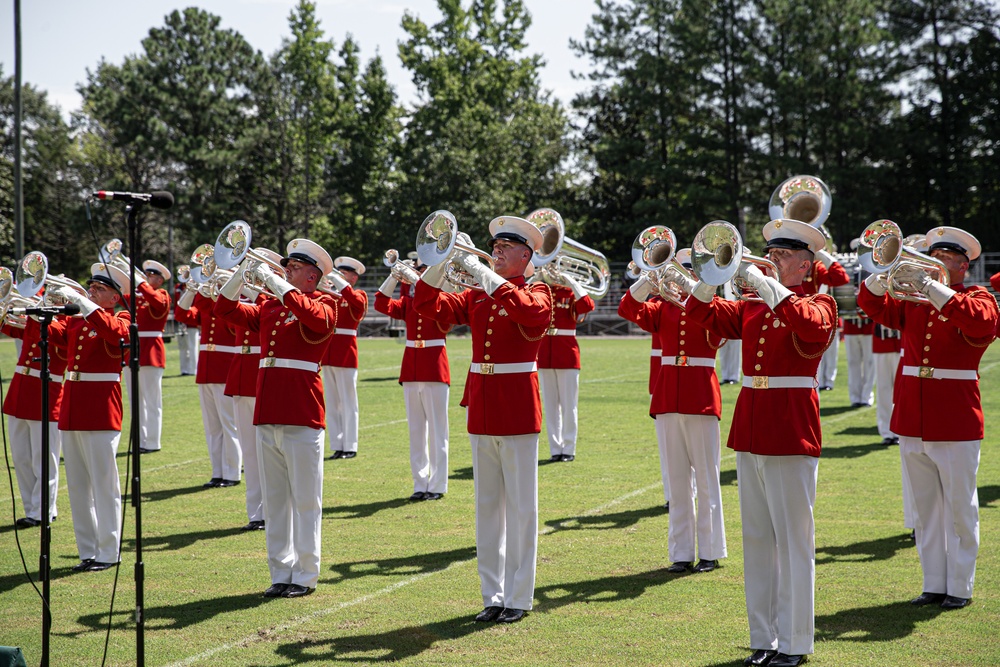 The United States Marine Corps Battle Color Detachment at Cary High School