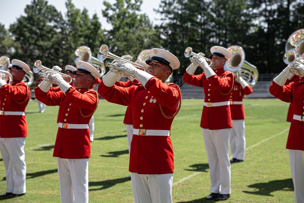 The United States Marine Corps Battle Color Detachment at Cary High School