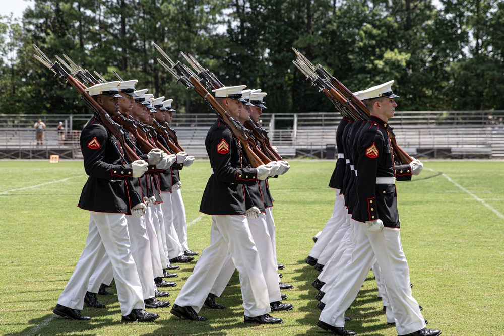 The United States Marine Corps Battle Color Detachment at Cary High School