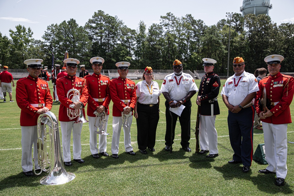 The United States Marine Corps Battle Color Detachment at Cary High School