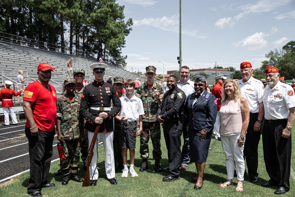 The United States Marine Corps Battle Color Detachment at Cary High School