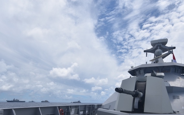Indonesian Frigate KRI I Gusti Ngurah Rai (332) Sailing Formation