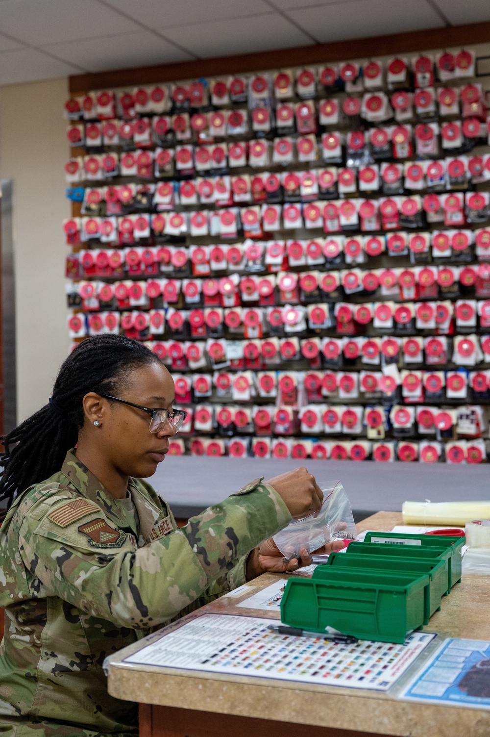 Air Force Mortuary Affairs Operations uniforms section conducts inventory