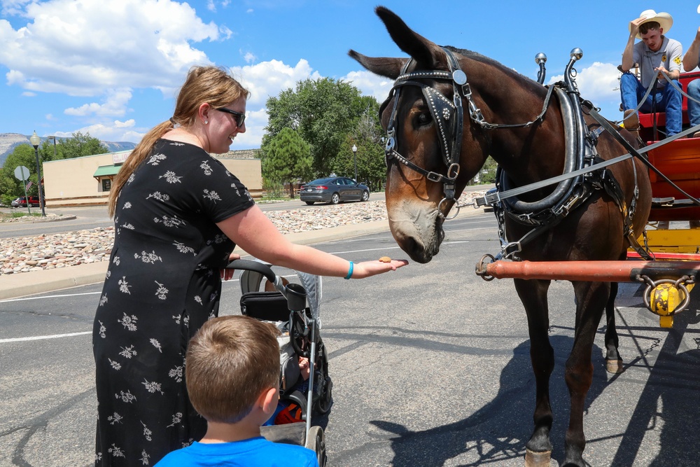 Fort Carson Mounted Color Guard visit the Garfield County Fair 2022