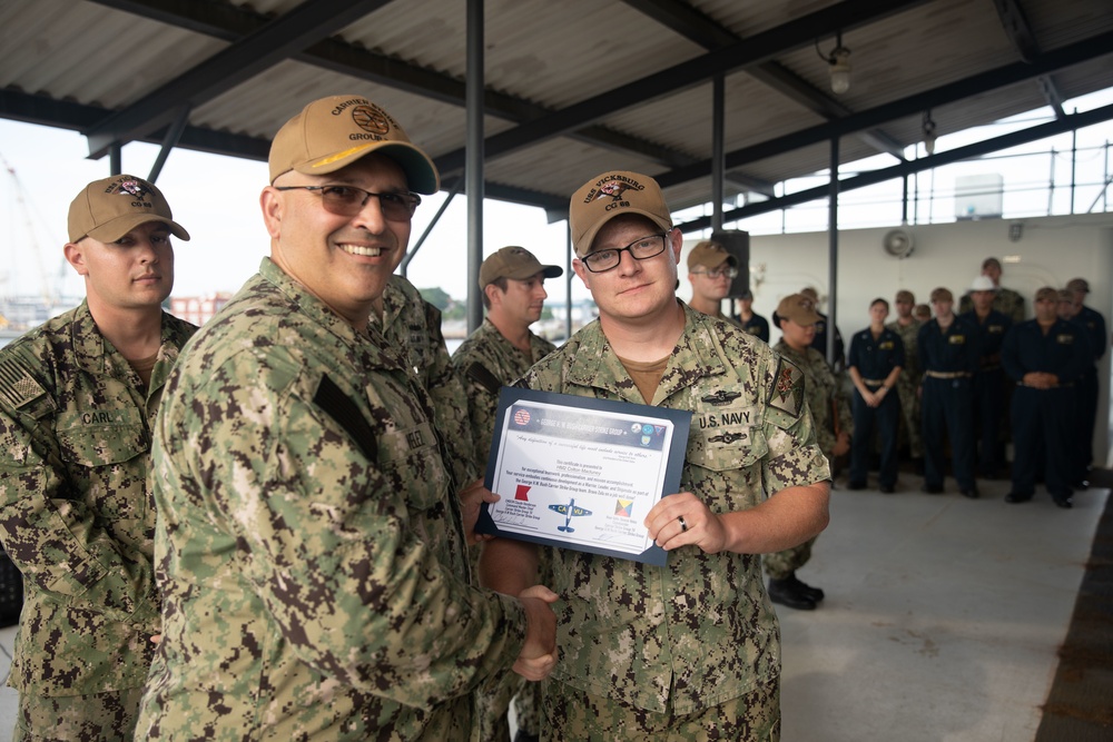 USS Vicksburg Admiral Visit