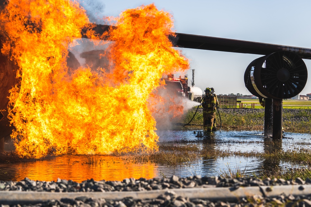6th CES firefighters complete ARFF training