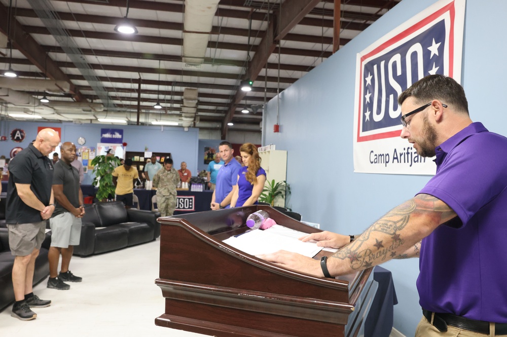 USO Hosts Purple Heart Ceremony, Camp Arifjan, Aug 2022