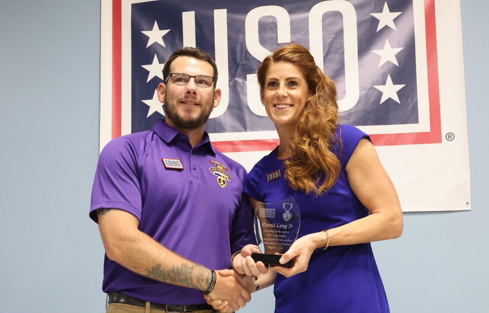 USO Hosts Purple Heart Ceremony, Camp Arifjan, Aug 2022 Casey