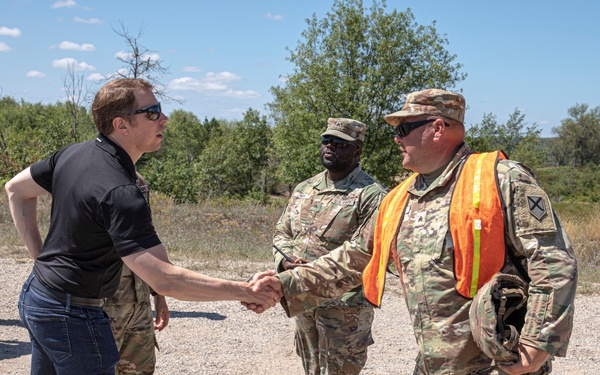 NASCAR racer Brad Keselowski visits Camp Grayling JMTC