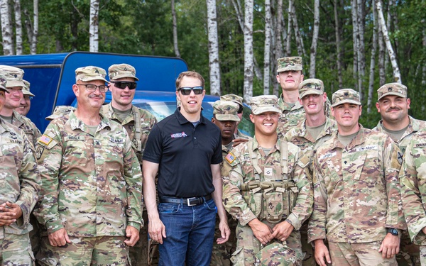 NASCAR racer Brad Keselowski visits Camp Grayling JMTC