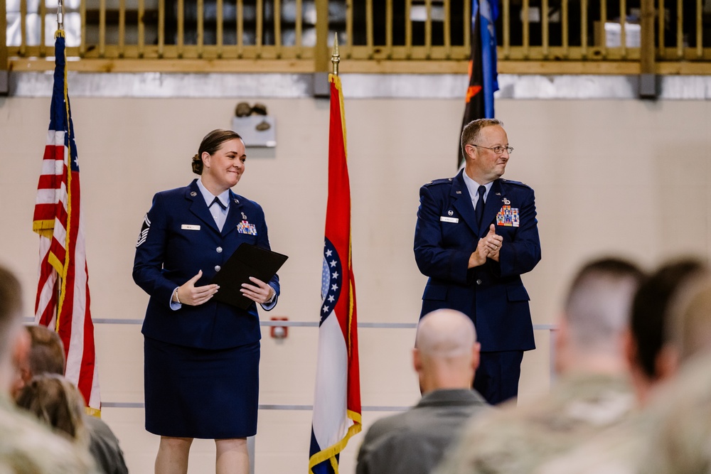 U.S. Air Force Senior Master Sgt. Elizabeth Alaaca promotes to chief master sergeant