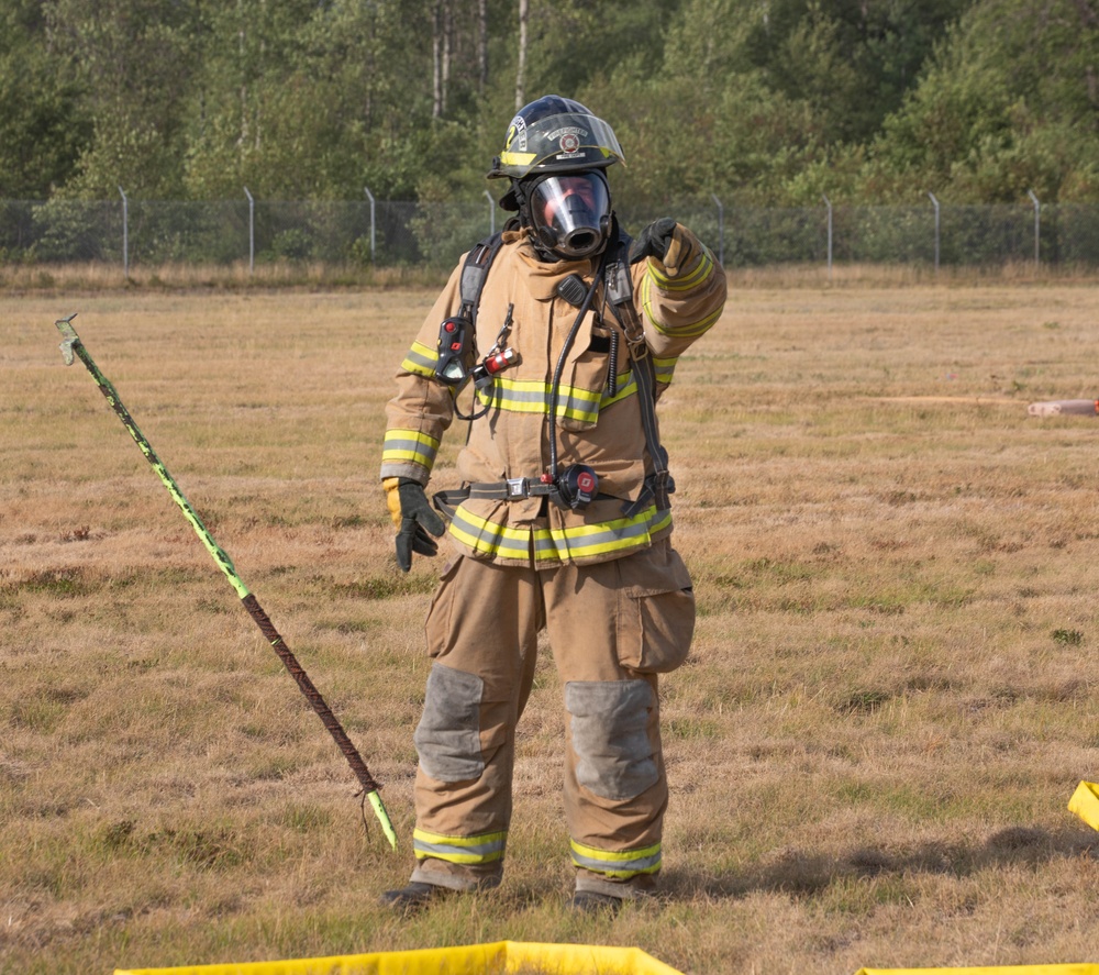 Camp Grayling Fire Department Practice Responding to a Fire Emergency at Northern Strike 22-2