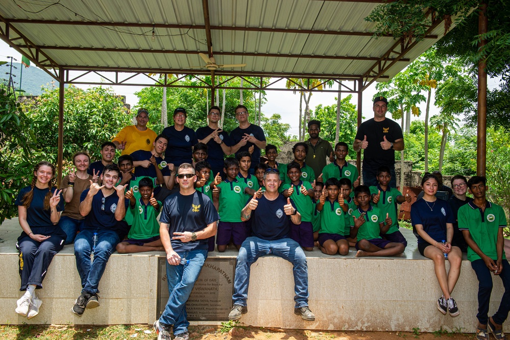 Frank Cable Sailors Volunteer at the Government Home for Boys in Visakhapatnam, India