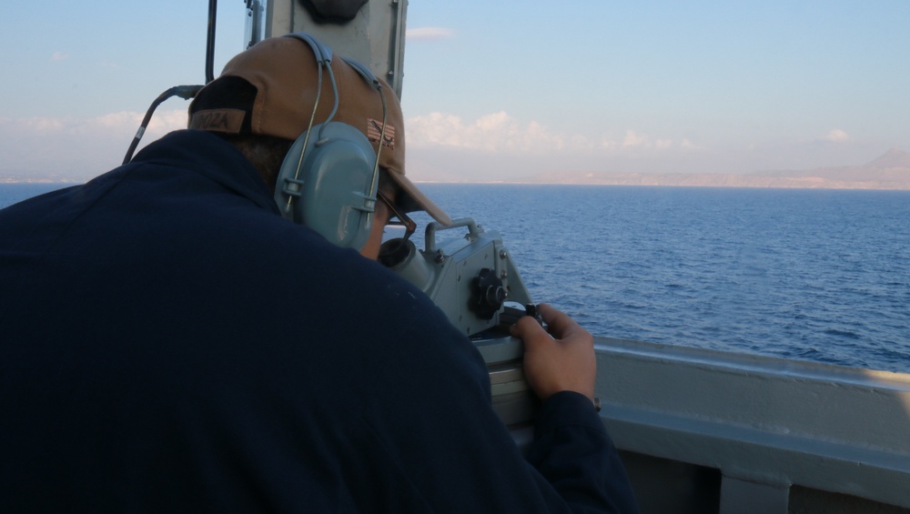 USS Forrest Sherman Inbound Sea and Anchor Transit Into Souda Bay