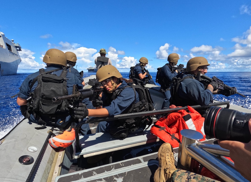 Visit, Board, Search, and Seizure Training Evolution aboard USS New Orleans and USS Miguel Keith August 7, 2022