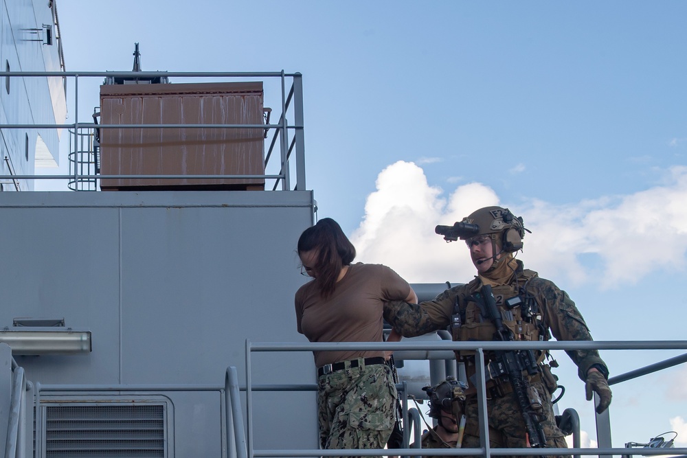 Visit, Board, Search, and Seizure Training Evolution aboard USS New Orleans and USS Miguel Keith August 7, 2022