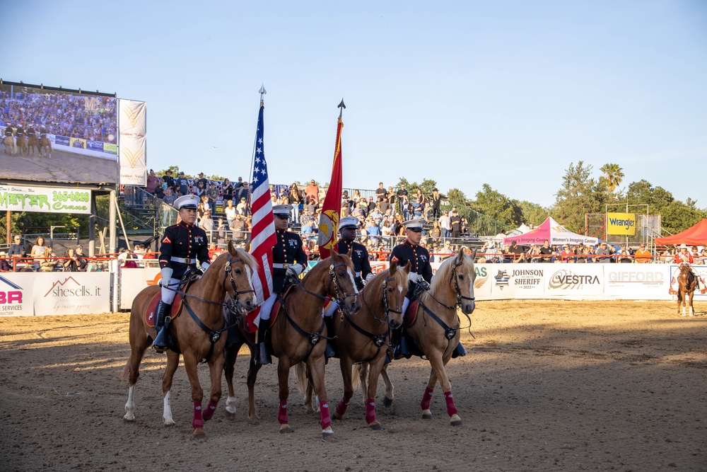 USMC Mounted Color Guard at 74th Annual Redding Rodeo