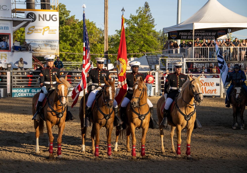 USMC Mounted Color Guard at 74th Annual Redding Rodeo