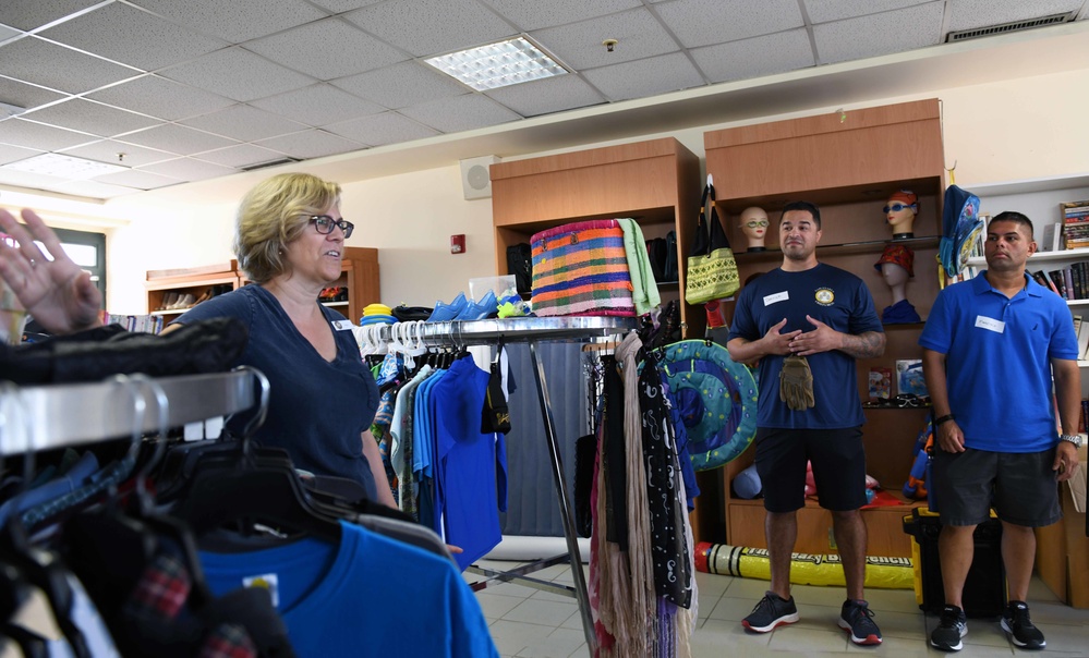 NSA Naples' Sailors Volunteer for NMCRS Thrift Shop Re-Opening