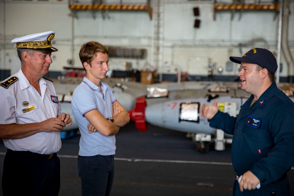 French Navy Rear ADM. visits USS George H.W. Bush (CVN 77)