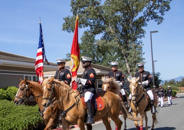 USMC Mounted Color Guard Bring Mustangs to Redding Veterans Home