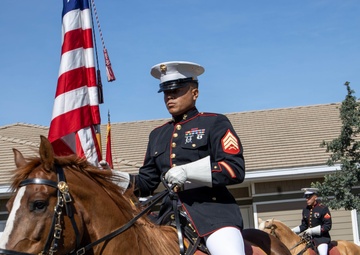 USMC Mounted Color Guard Bring Mustangs to Redding Veterans Home