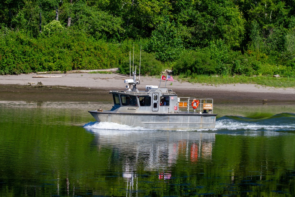 U.S. Army Corps of Engineers Portland districts’ hopper dredge, Essayons, launch boat.