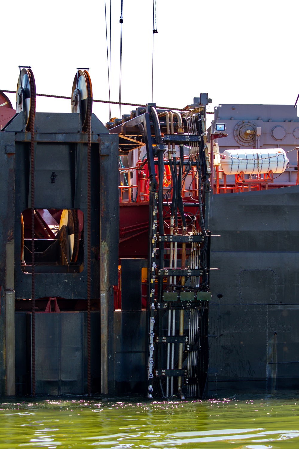 U.S. Army Corps of Engineers Portland districts’ hopper dredge, Essayons dredging the Columbia River.